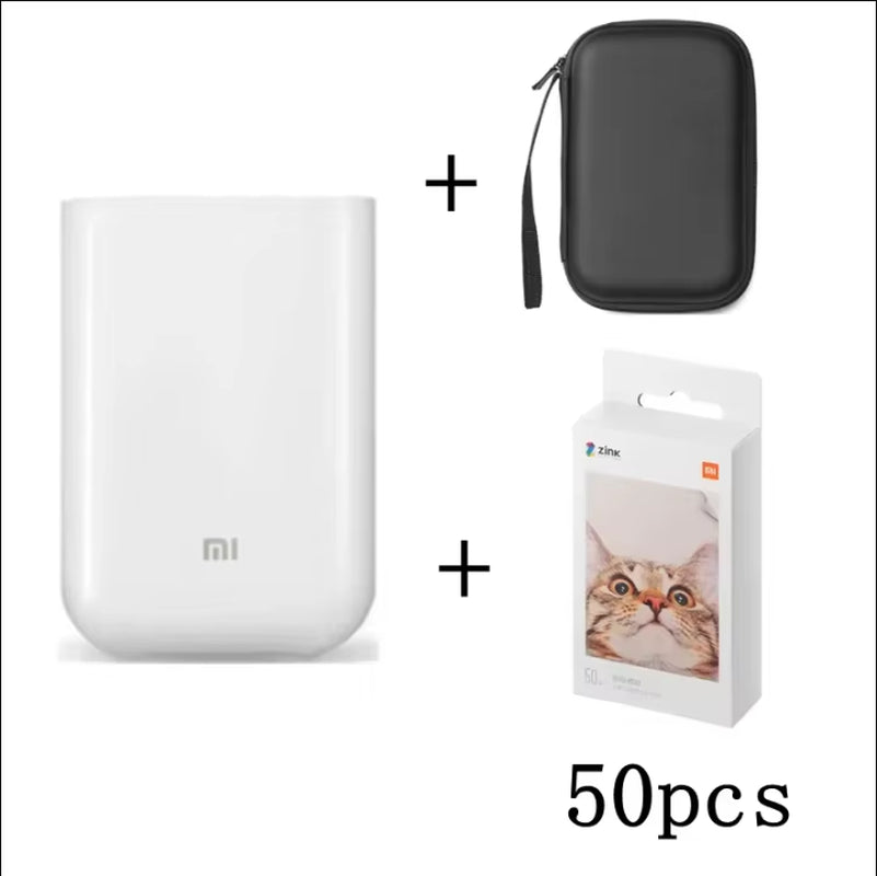 AR Printer 300Dpi Portable Photo Mini Pocket with Share 500Mah Picture Printer Pocket Printer Work with Mihome APP