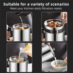 1 Count Modern Kitchen Oil Dispenser with Tray & Lid,Stainless Steel Oil Pot with Filter,Bacon Grease Container, Cooking Oil Can, Kitchenware, Utensils, Kitchen Gadgets