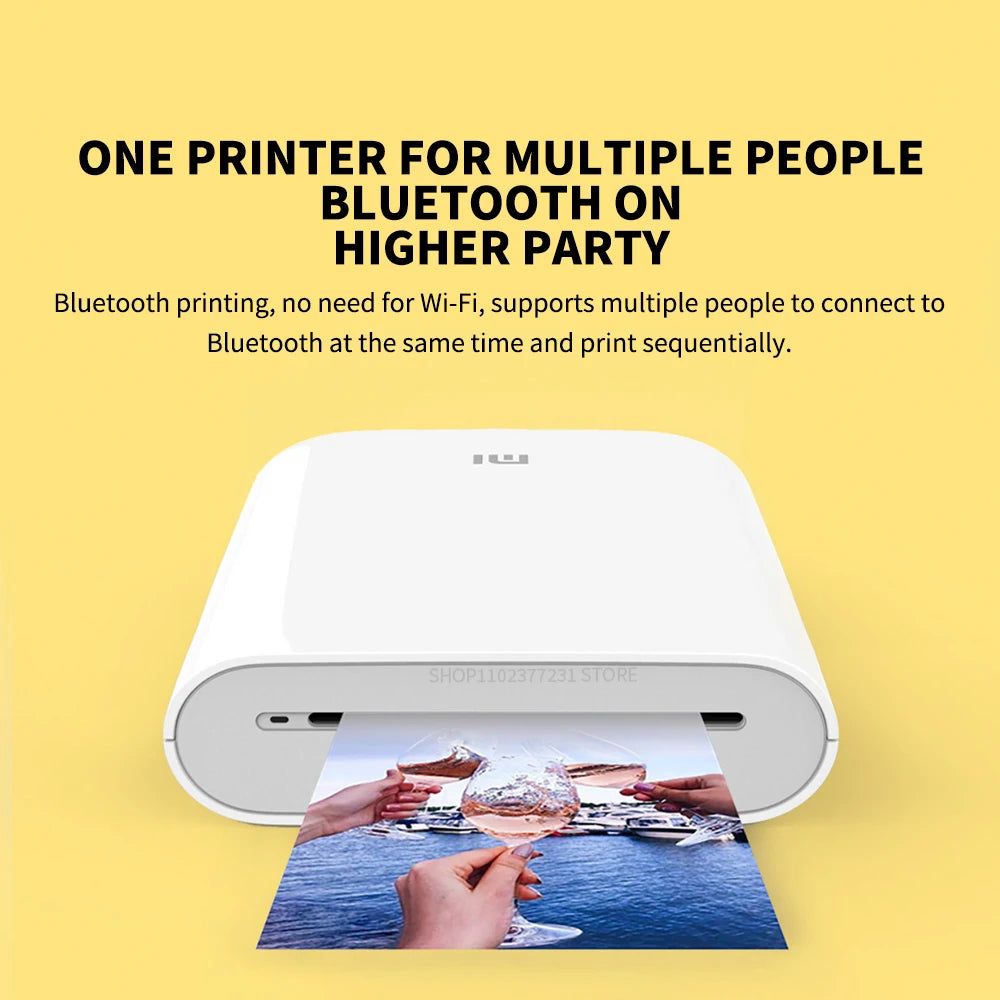 AR Printer 300Dpi Portable Photo Mini Pocket with Share 500Mah Picture Printer Pocket Printer Work with Mihome APP