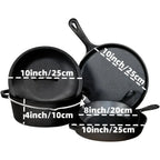 AEDG Cast Iron Skillet Set Preseasoned Heavy Duty Pans Oven