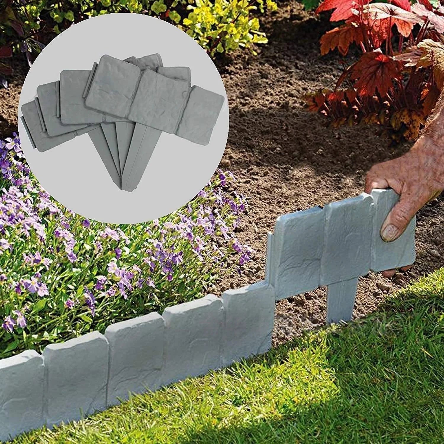 StoneEdge™ Garden Border 🪨🌿 — Instantly Neat Lawn Edges