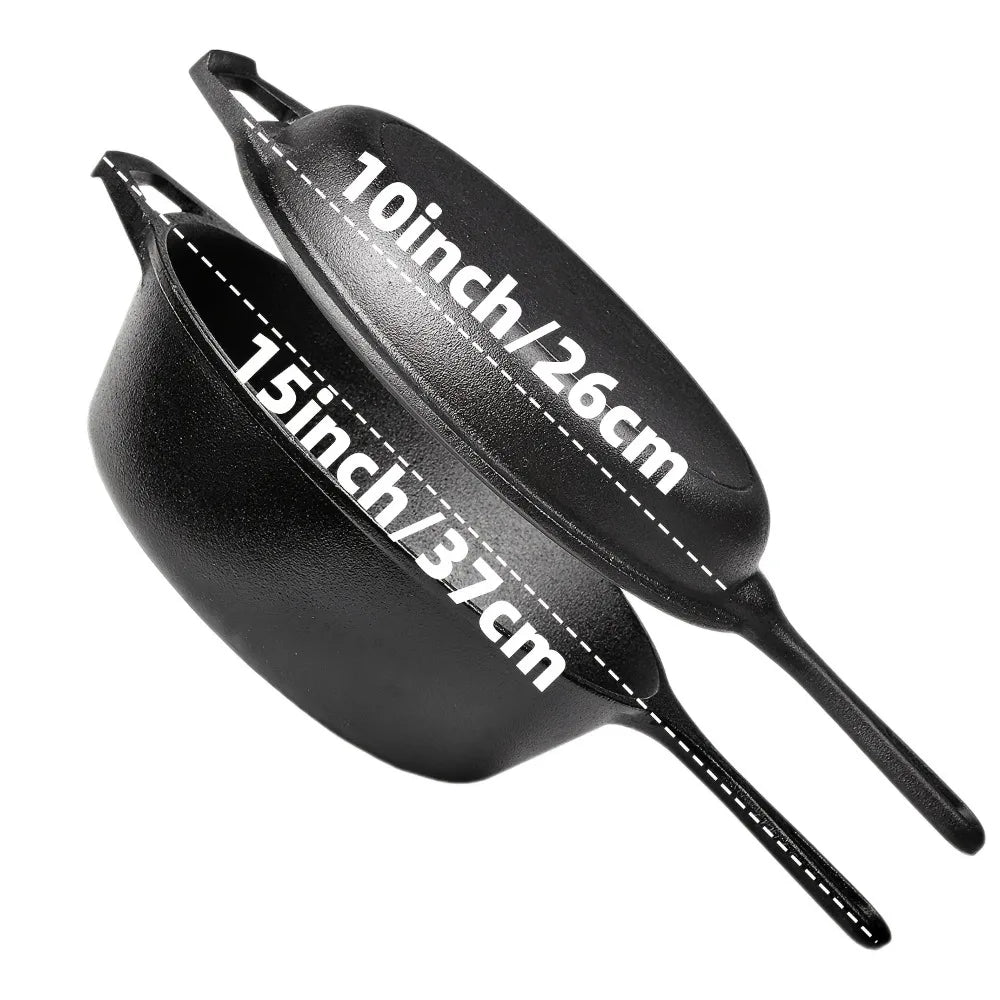 AEDG Cast Iron Skillet Set Preseasoned Heavy Duty Pans Oven