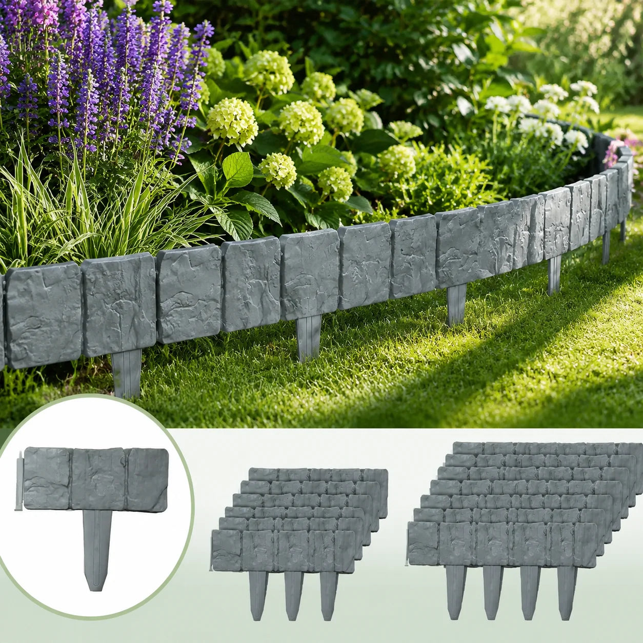 StoneEdge™ Garden Border 🪨🌿 — Instantly Neat Lawn Edges