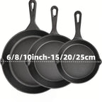 AEDG Cast Iron Skillet Set Preseasoned Heavy Duty Pans Oven