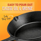 AEDG Cast Iron Skillet Set Preseasoned Heavy Duty Pans Oven