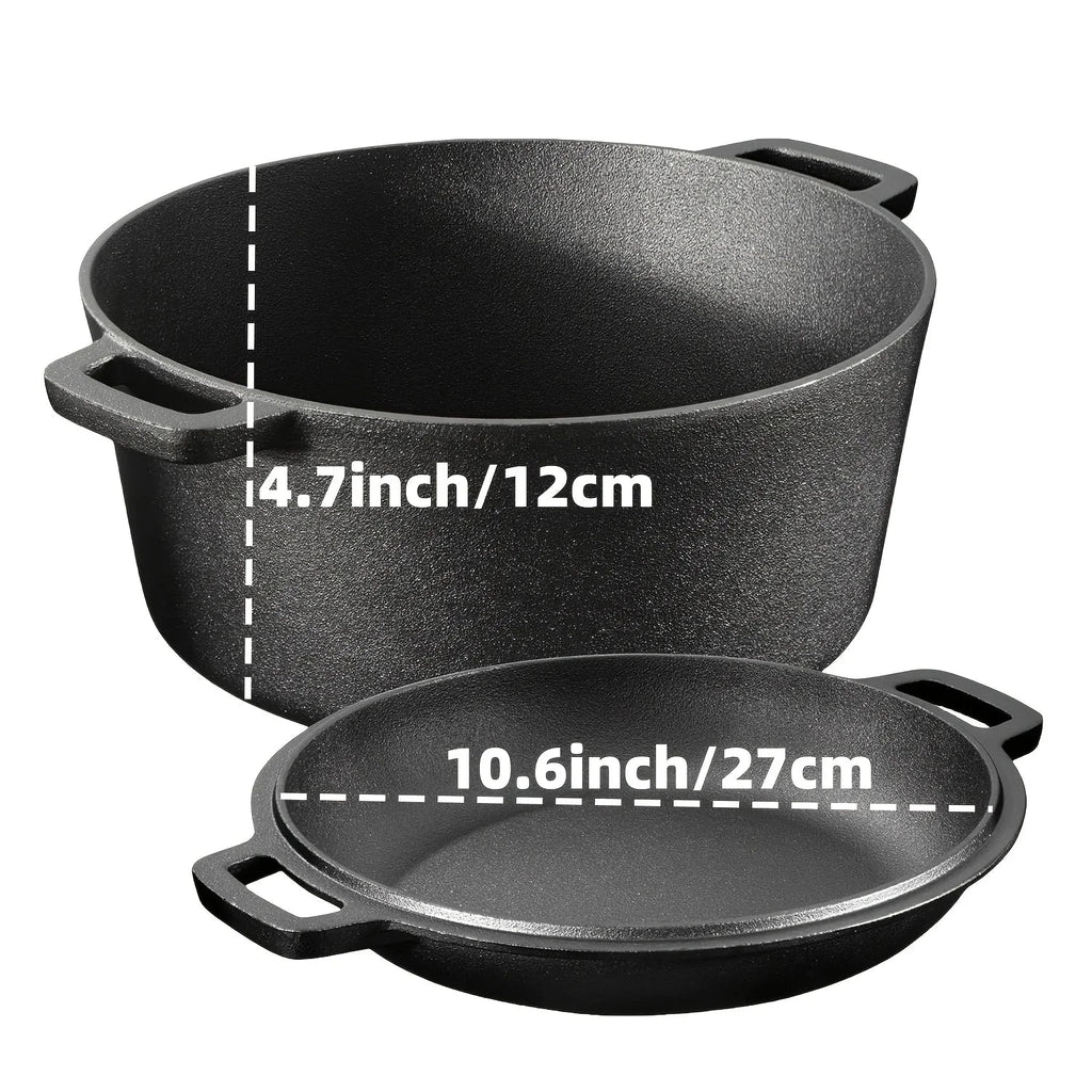 AEDG Cast Iron Skillet Set Preseasoned Heavy Duty Pans Oven