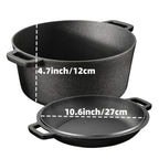AEDG Cast Iron Skillet Set Preseasoned Heavy Duty Pans Oven