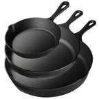 AEDG Cast Iron Skillet Set Preseasoned Heavy Duty Pans Oven