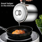 1 Count Modern Kitchen Oil Dispenser with Tray & Lid,Stainless Steel Oil Pot with Filter,Bacon Grease Container, Cooking Oil Can, Kitchenware, Utensils, Kitchen Gadgets
