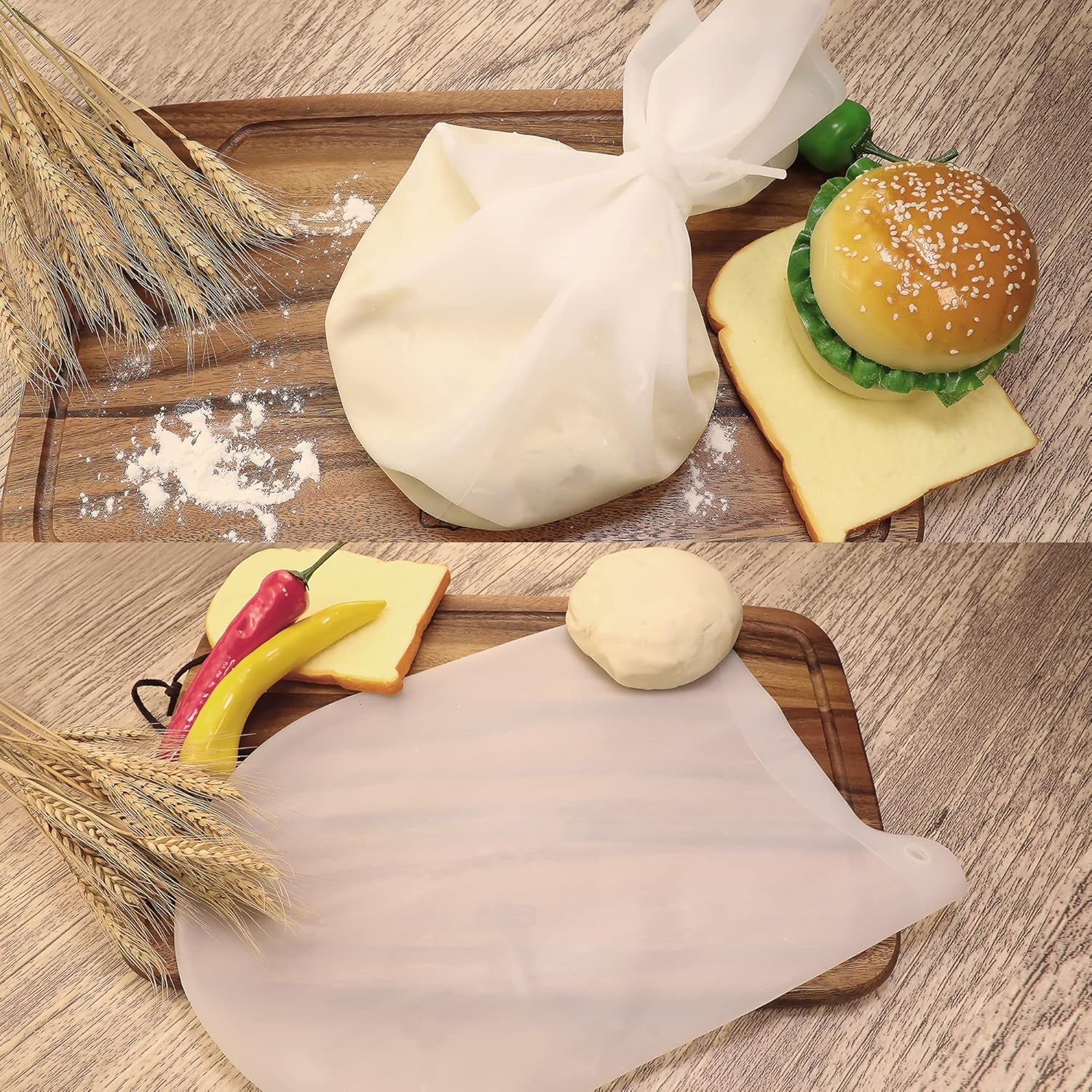 Silicone Kneading Dough Bag | Versatile Dough Mixer for Bread, Pastry, Pizza & Tortilla | Premium Silicone Bakeware | Best Multifunctional Cooking Tool (Large-3000Ml)