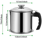 1 Count Modern Kitchen Oil Dispenser with Tray & Lid,Stainless Steel Oil Pot with Filter,Bacon Grease Container, Cooking Oil Can, Kitchenware, Utensils, Kitchen Gadgets